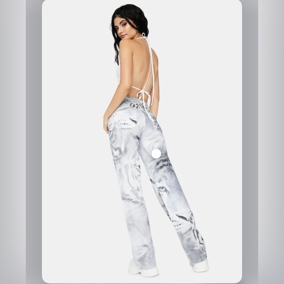 Jaded London TIGER FADE PRINT SLOUCHY FIT JEANS size 25 rare - Picture 3 of 8